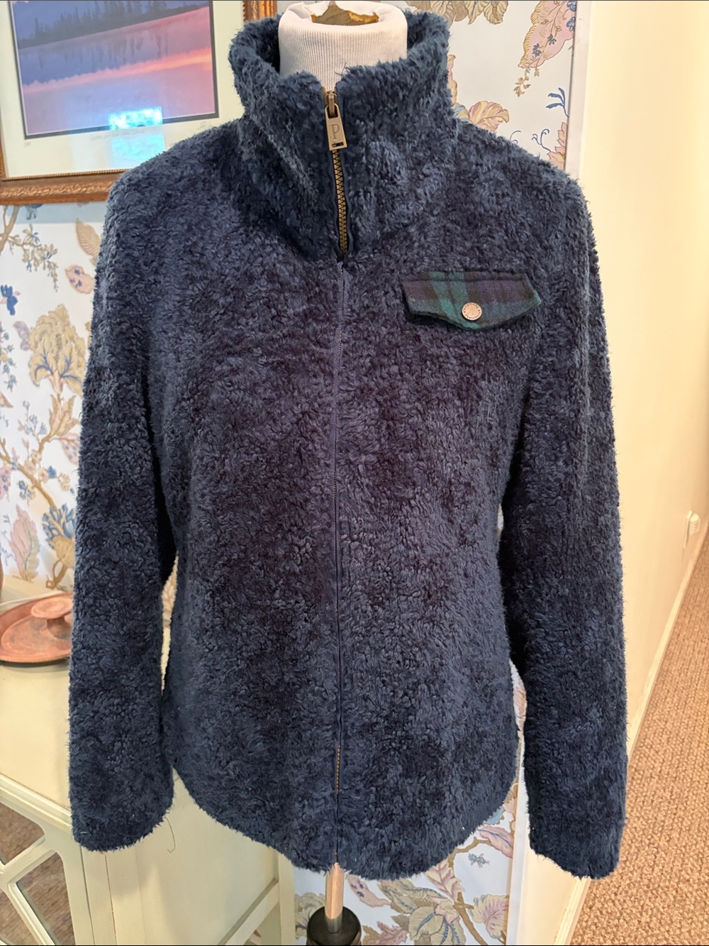 Pendleton Navy Plush Full-Zip Jacket